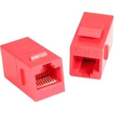 UNIRISE USA Cat6 Rj45 Keystone In-Line Coupler, Red C6-CPLR-RED